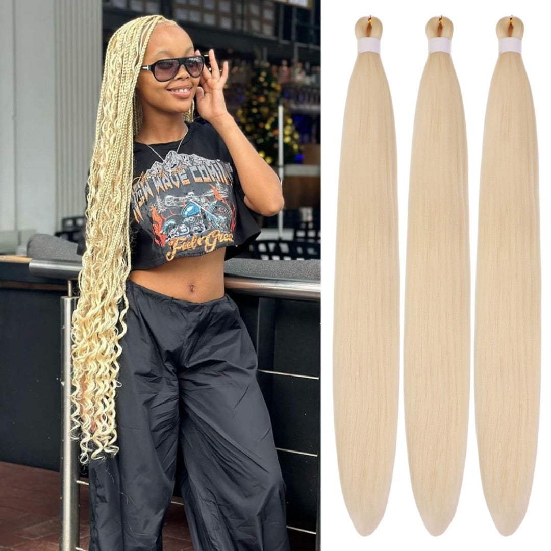 Blonde Braiding Hair Pre Stretched 30Inch Long Blonde Knotless Box Braids Hair for Braiding
