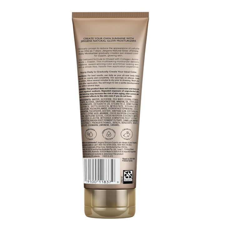 Jergens Natural Glow Firming Self Tanner Lotion | Fair to Medium Skin | 7.5 Fl Oz