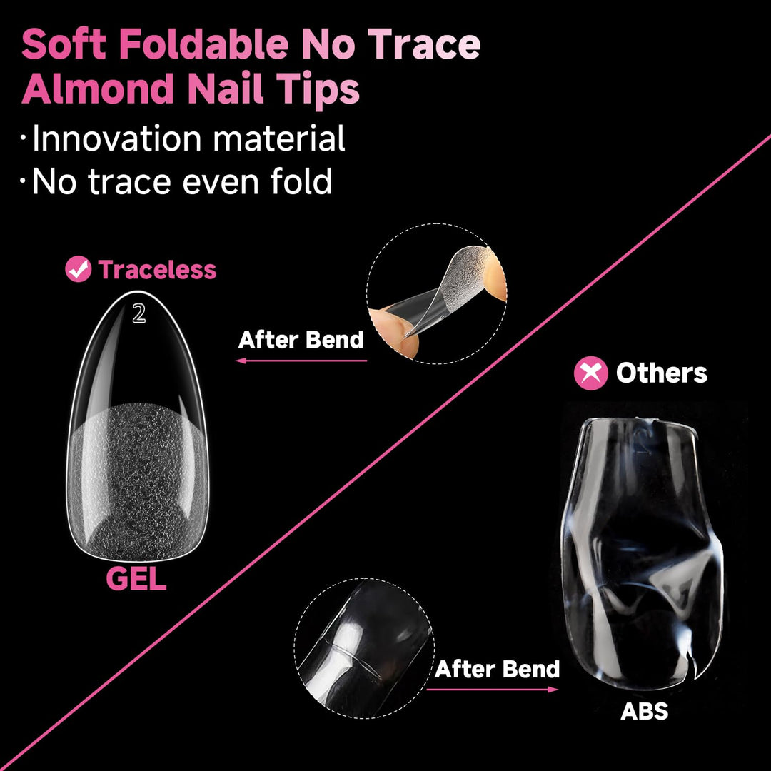 504Pcs Matte Soft Gel Toe Nail Tips | Full Cover for DIY Nail Extensions