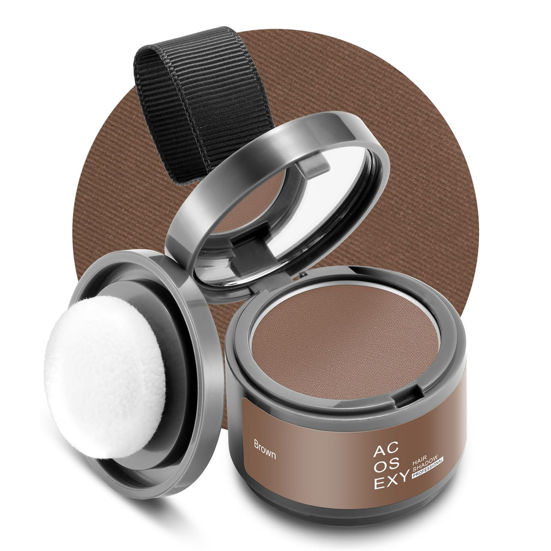 Acosexy Root Touch Up Hairline Powder For Women Eyebrows, Men 'S Beard Line, And Bald Spots - Instant Brown Cover For Hair Gaps