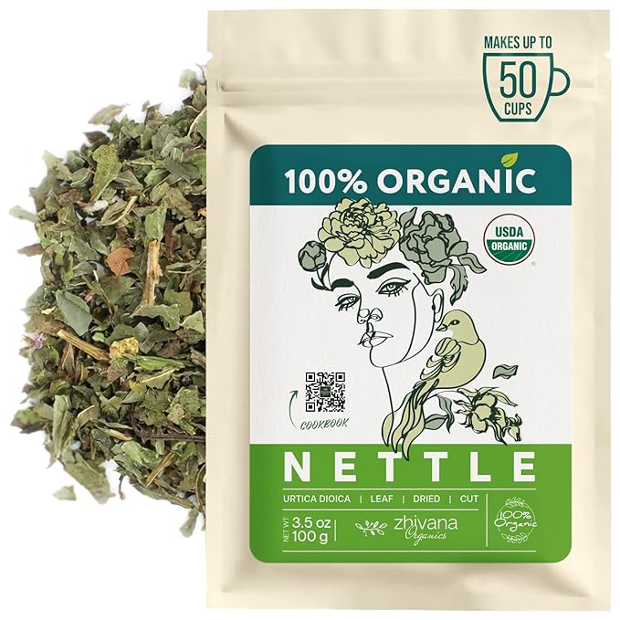 Organic Nettle Tea Loose Leaf (3.5oz) - Stinging Nettles Herb (Urtica Dioica) - Te de Ortiga – Detox, Allergy Relief, Fluid Balance – Supports Kidneys, Joints & Skin