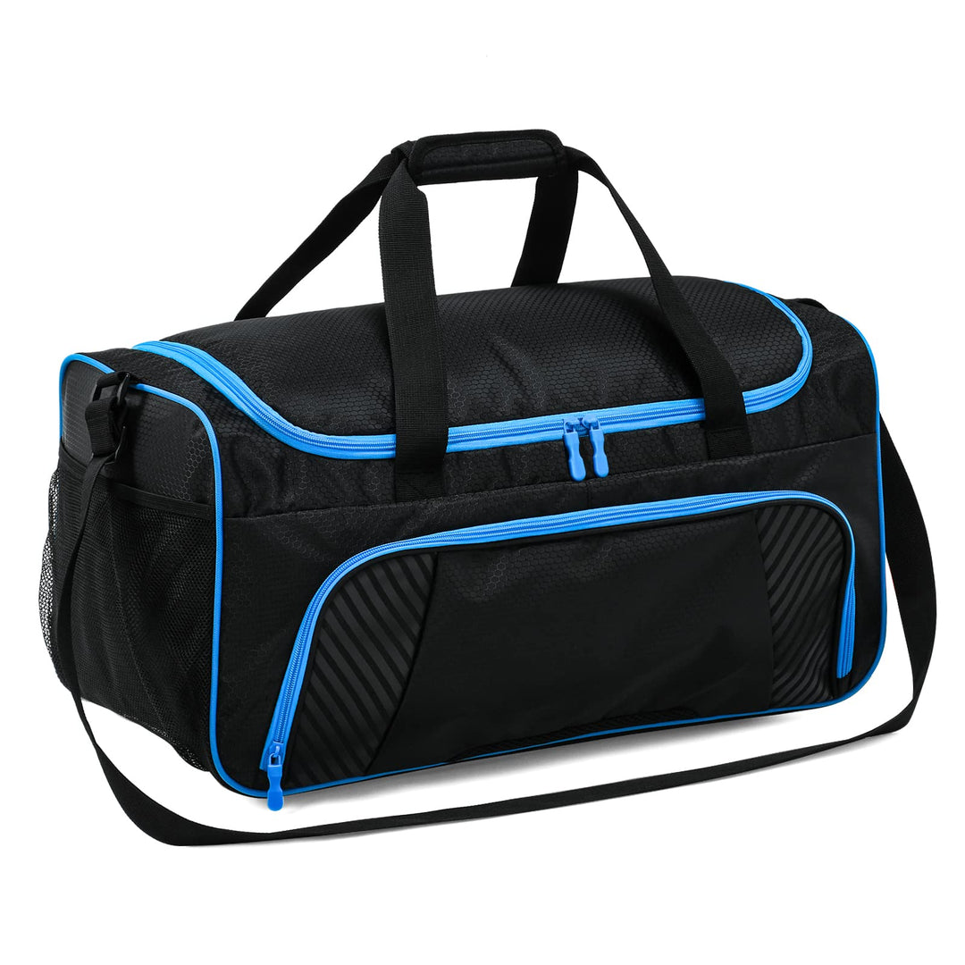 Uarition Mens Gym Bag 21 inch Large Overnight Weekender Duffle Bag for Travel Sport-Black/Blue