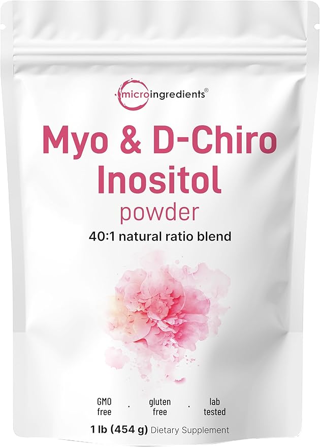 Micro Ingredients Myo-Inositol & D-Chiro Inositol Powder 1lb | Inositol Supplement for Women | 40:1 Ideal Ratio | Hormonal Balance & Ovarian Support | Non-GMO | Vegan | Filler-Free | 221 Servings