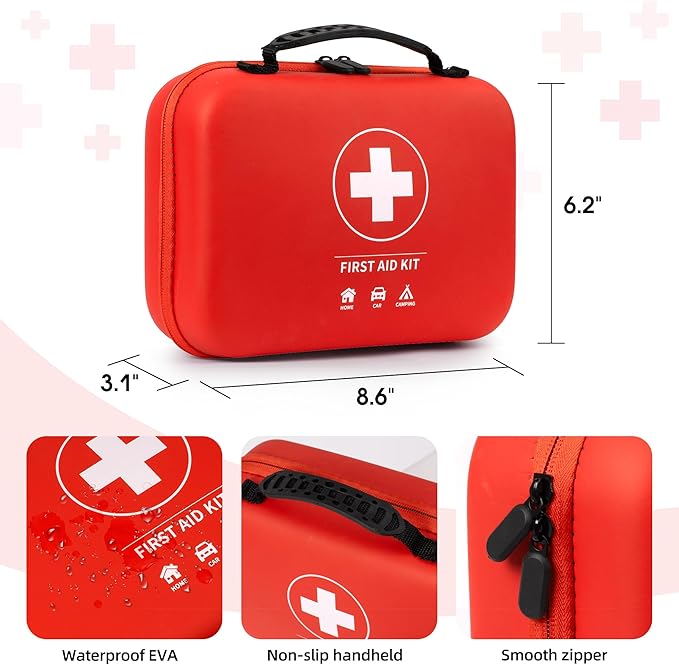 300pcs Professional First Aid Kit, Travel Trauma Emergency Kit with Basic First Aid Supplies and Survival Kit, Portable EVA Medical Kit for Backpacking, Home, Car, Climbing, Camping