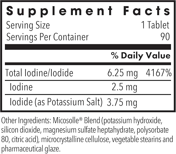 Optimox Iodoral 6.25 mg - Iodine Supplements for Thyroid Support, Potassium Iodide Tablets, Lugol Solution, Daily Vitamins and Minerals, High Potency Iodine Tablets - 90 Tablets 1-Pack