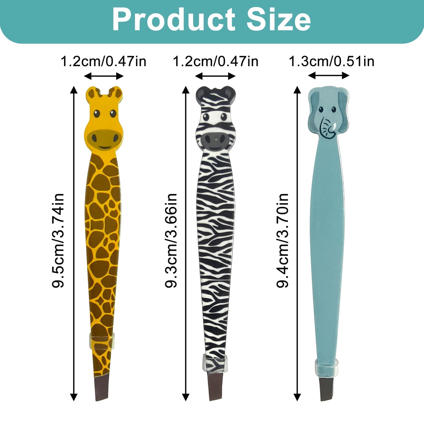 3pcs Animal Shaped Slanted Tweezers Set for Eyebrow and Facial Hair Removal – Precision Eyelash Tweezers for Beauty Tools Kits Travel Use and Daily Grooming