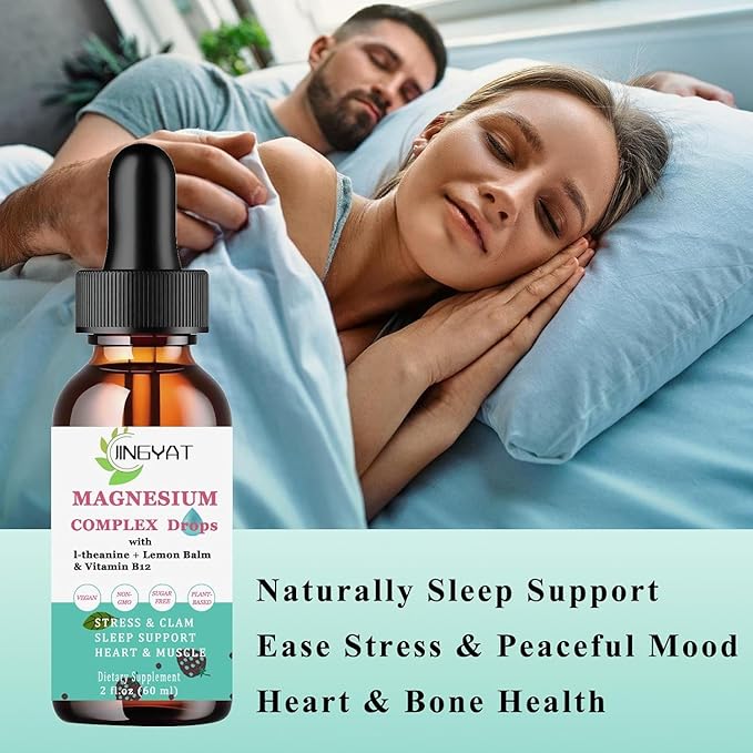 5-in-1 Magnesium Drops - 1000mg of Magnesium Glycinate, L-Threonate,Citrate,Taurate,Malate and l-theanine - High Absorption Magnesium Liquid