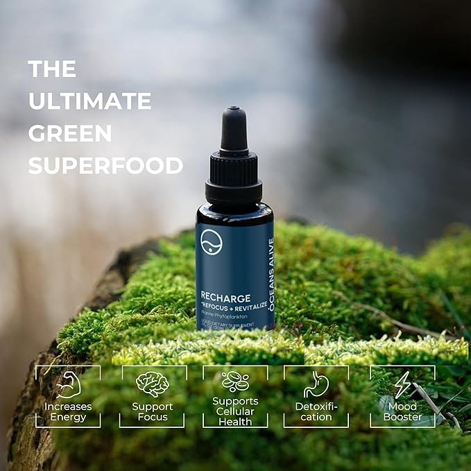 Activation Oceans Alive | 1 fl oz (30 ml) | Marine Phytoplankton Supplement | Chlorophyll & Mineral-Rich Formula for Energy & Focus | Natural Antioxidant Drops