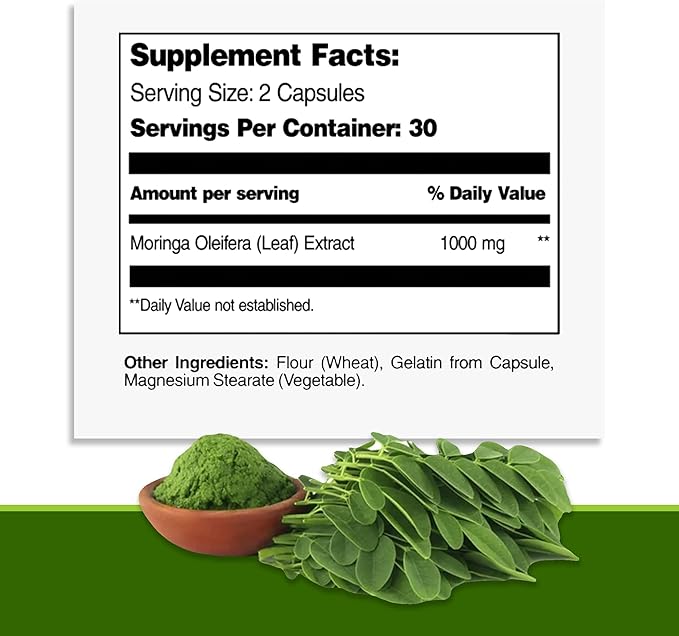 Energy Support & Immune Defense Bundle: Pure Moringa Oleifera Leaf Extract Veggie Capsules (1000 mg) with 7-in-1 Immune Support Formula for Energy, Mood, Memory, Focus