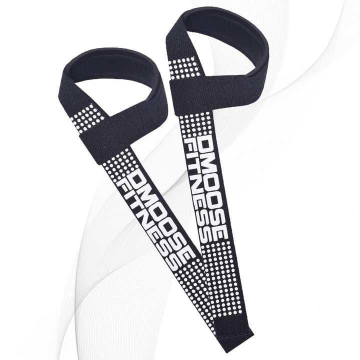 DMoose Lifting Straps, 24 inch (Pair) Wrist Straps for Weightlifting, Deadlift, Powerlifting, Bodybuilding Gym Workout, Neoprene Padded Support Cotton Straps for Max Hand Grip Strength Training