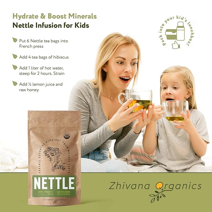 Stinging Nettle Tea Organic (100 Tea Bags) - Stinging Nettle Leaf, Ortiga Verde Organica, Urtica Tea