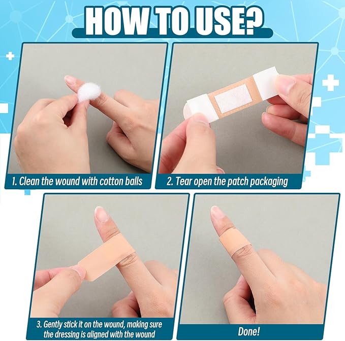 Timgle 1500 Pcs 3/4" x 3" Adhesive Bandages Bulk Waterproof Adhesive Breathable Bandages for Sensitive Skin School Nurses Businesses Travel First Aid Kits Homeless Care Supplies Donations