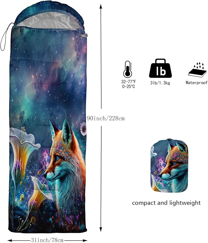 AILONEN Kids Floral Cat Camping Sleeping Bags,Lightweight & Waterproof,3 Season Warm & Cool Weather,Kawaii Kitten Sleeping Bags for Girls Adults,Travelling,Outdoors