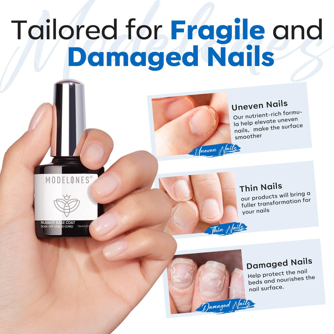 Builder Gel | Jelly Pink 6-In-1 Rubber Base Coat for Fragile Nails