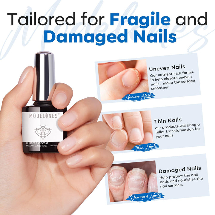 Builder Gel | Jelly Pink 6-In-1 Rubber Base Coat for Fragile Nails