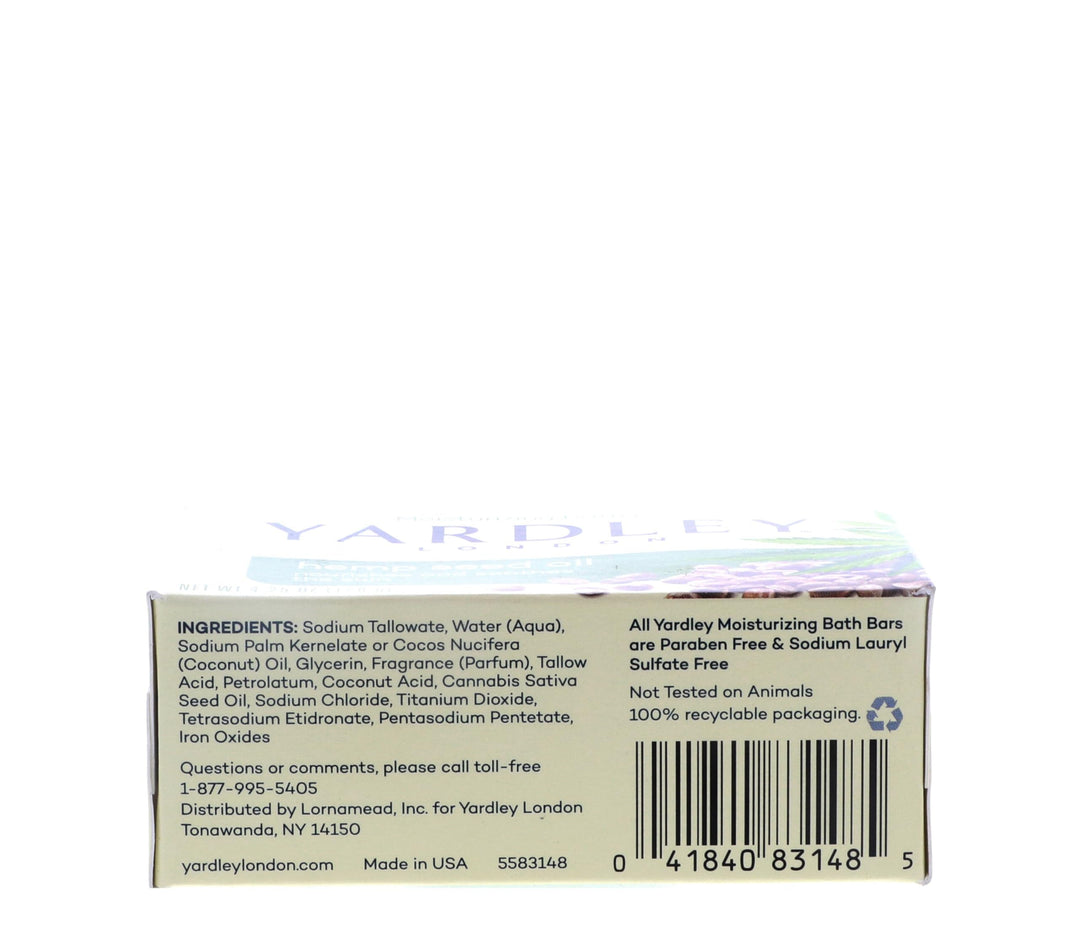 Yardley hemp seed oil moisturizing bath bar - 4.25 ounce