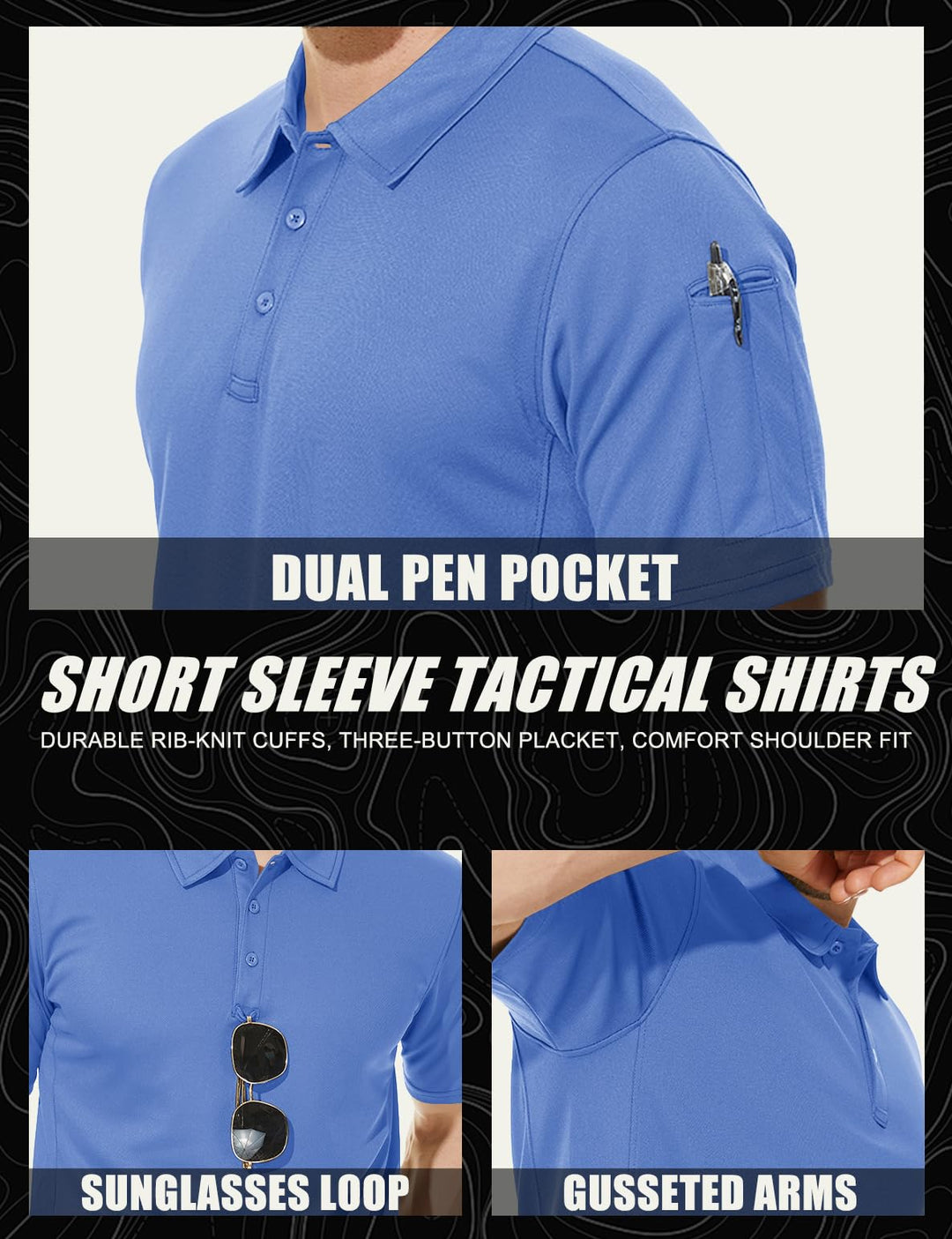 MAGCOMSEN Quick Dry Polo Shirts for Men Short Sleeve Polo Shirts for Men Summer T Shirts for Men Golf Polos for Men Fall Shirts Mens Fishing Shirts