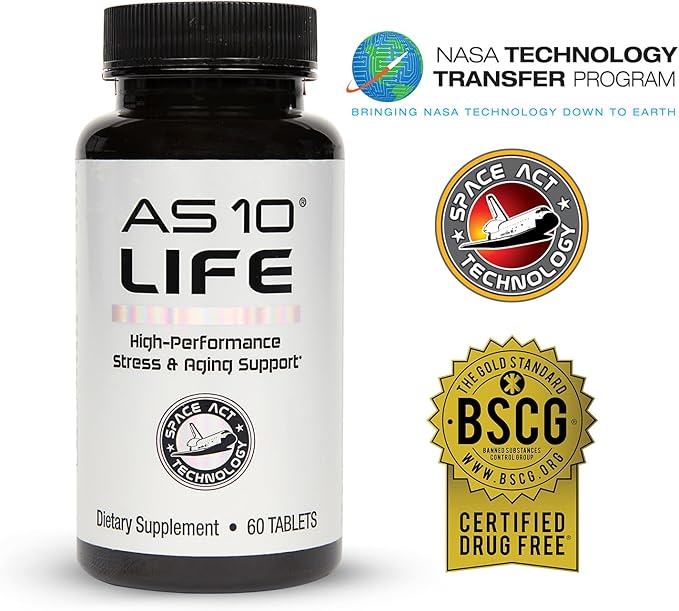 AS 10® Life – 60 ct, Complete Multivitamin codeveloped by NASA for Stress, Immune Support & Anti Aging Supplement with Antioxidants Resveratrol, Alpha Lipoic Acid, Lutein & Zeaxanthin