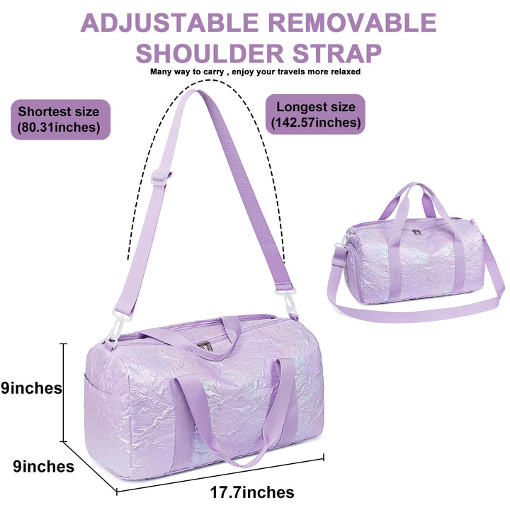 BLUBOON Duffle Bag Girls Kids Cute Gym Bag with Shoes Compartment & Wet Separation Waterproof Sports Overnight Travel Bag