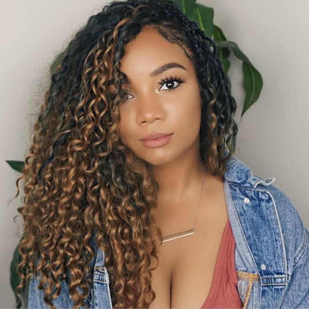 Ocean Wave Crochet Hair 18Inch 7Packs, Wet And Wavy Braiding Hair For Black Women, Deep Wave Crochet Hair Curly Braiding Hair Ex