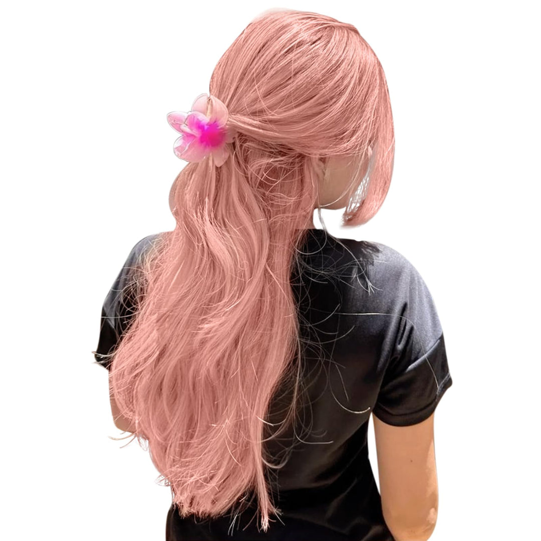 Moresoo Pink Tape in Hair Extensions Human Hair 12 Inch 10Pcs/20G Peach Pink Hair Extensions for Any Occasion-Wedding,Party,School, No Age Limit