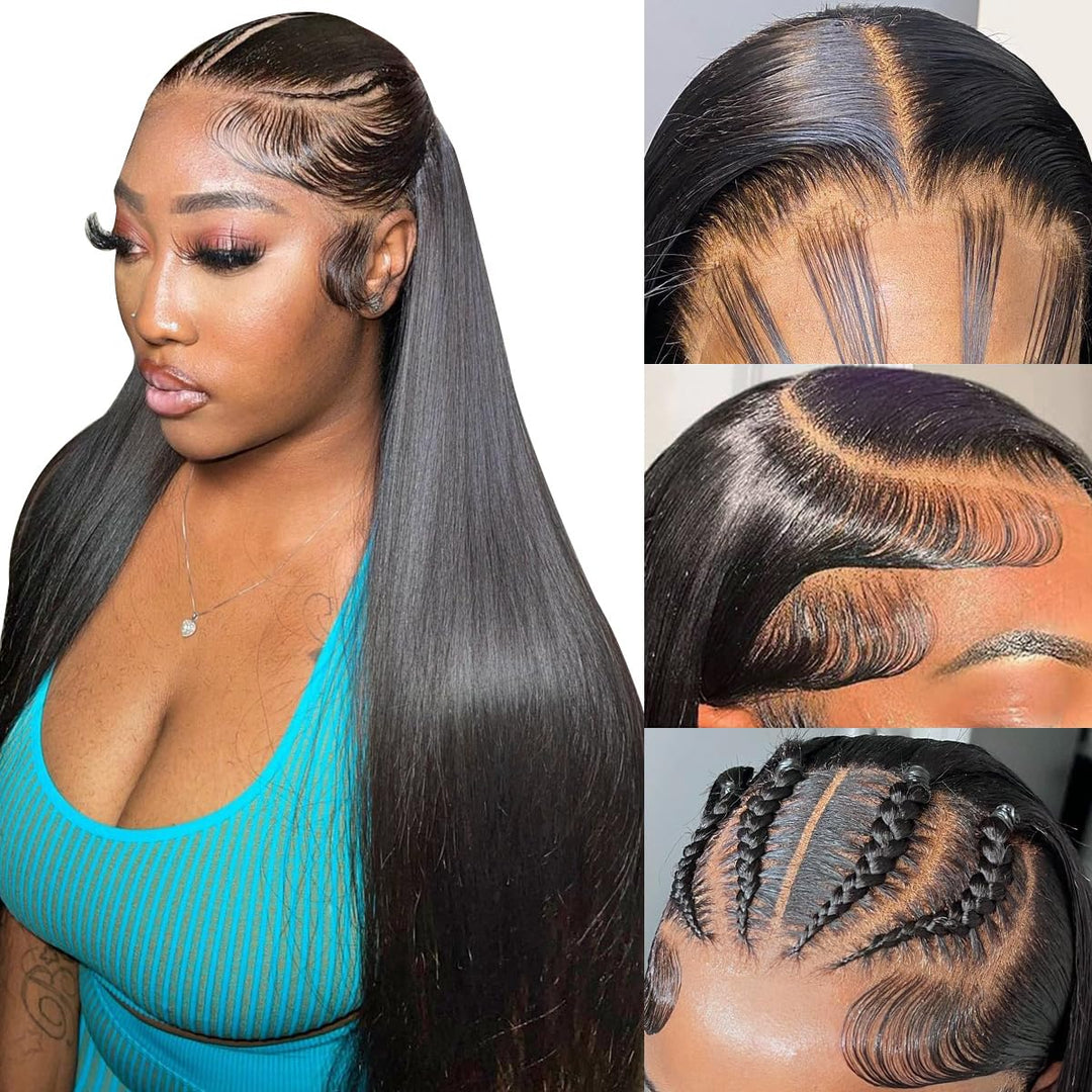 34 Inch 13X6 Lace Front Wigs Human Hair Pre Plucked With Baby Hair Glueless Lace Frontal Human Hair Wigs For Black Women Natural
