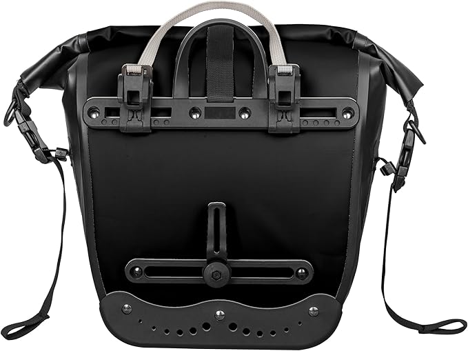 Waterproof Bike Pannier - 15L Saddle Bag for Bicycles Rear Rack - Bike Bag for Grocery, Laptop (Black, 1 PCS)