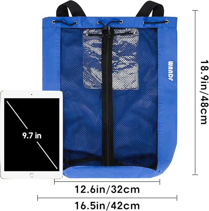 WANDF Swim Bag Mesh Drawstring Backpack Beach Backpack for Swimming, Gym, and Workout Gear