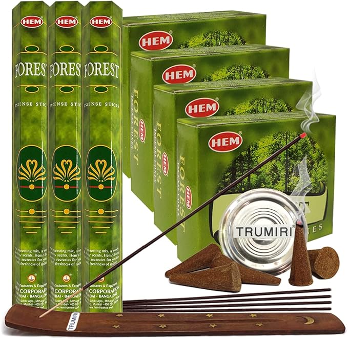 Forest Incense sticks and cone incense holder variety pack bundle insence insense insienso
