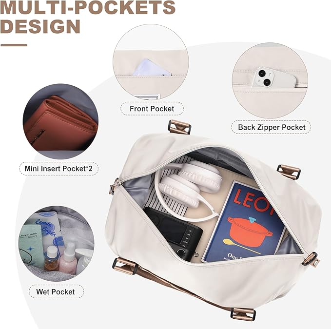 Travel Duffel Bag,Sports Tote Gym Bag,Shoulder Weekender Overnight Bag for Women