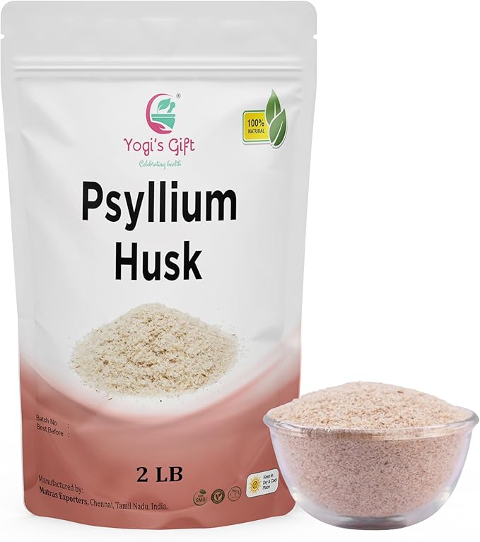 Psyllium Husk Whole 2 Lb | 98% Purity | Use in Smoothies, Cooking and Baking | Unflavored, Fine Ground, 100% Natural, Non GMO | by Yogi's Gift®