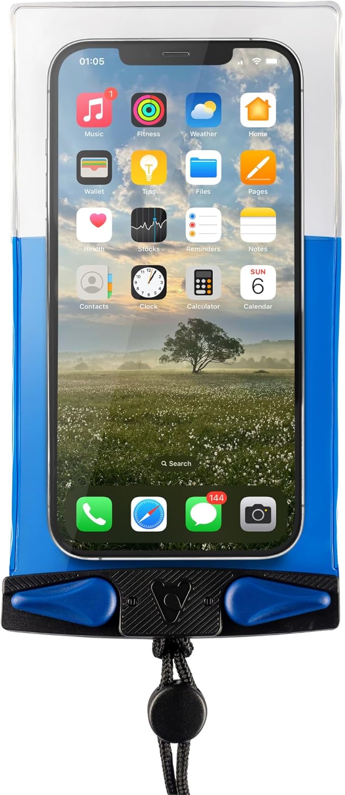 Aquapac Waterproof Phone Case, Small, Grey, Lanyard, iPhone and Android, Made in The UK, Hiking, Mountain Biking, Running Accessory, Travel Essential, 5 Year Warranty. IPX8 Certified to 30 ft deep.