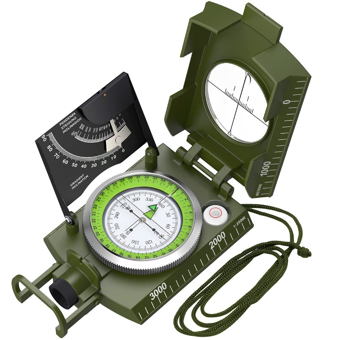 Proster IP65 Hiking Compass Waterproof Compass - Metal Compass Camping Compass with Sighting Clinometer with Carry Bag for Camping Hunting Hiking Geology Activities