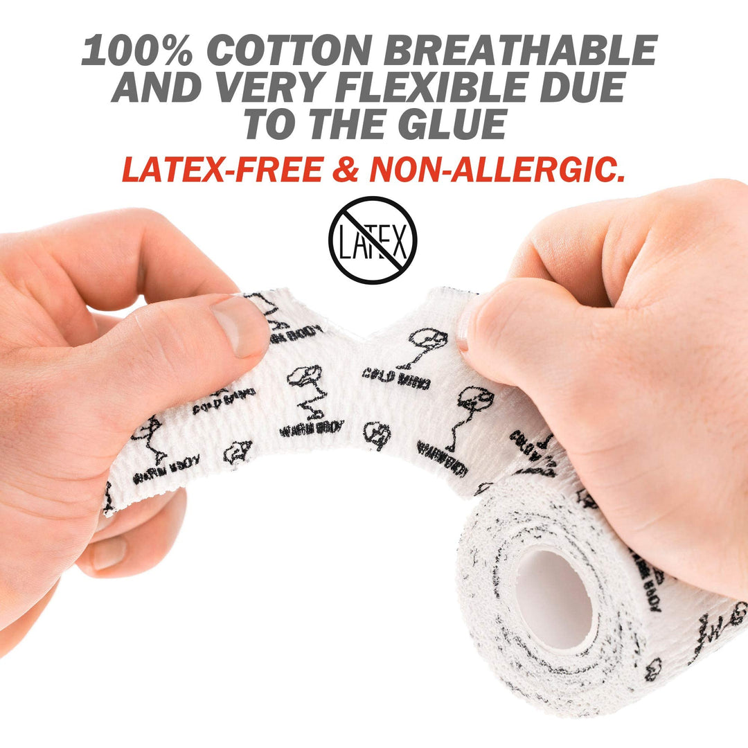 WARM BODY COLD MIND 2" Premium Lifting Thumb Tape for Weightlifting - Hook Grip for Powerlifting, Strength/Cross Training, Deadlift, Weight Lifting, Athletic Finger Wrap (White 6 Rolls)