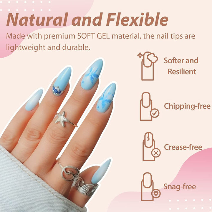 504Pcs Matte Soft Gel Toe Nail Tips | Full Cover for DIY Nail Extensions