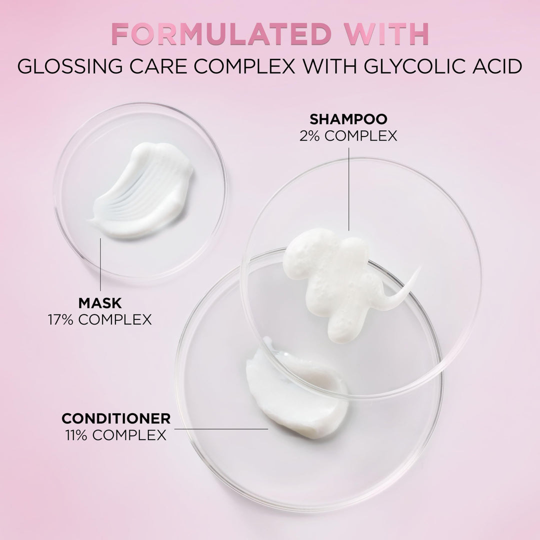 L'Oreal Paris Glossing Sulfate Free Conditioner with Glycolic Acid, Hair Care for Lasting Shine and Smoothness for Dull, Dry Hair, EverPure, 6.8 Fl Oz