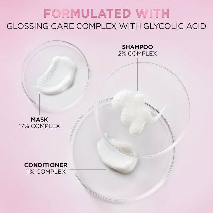 L'Oreal Paris Glossing Sulfate Free Shampoo with Glycolic Acid, Hair Care for Lasting Shine and Smoothness for Dull, Dry Hair, EverPure, 6.8 Fl Oz