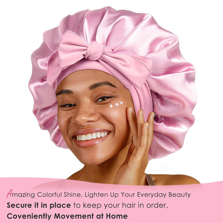 Silk Bonnet for Sleeping | Double Layer Satin Lined | Purple Hair Protection