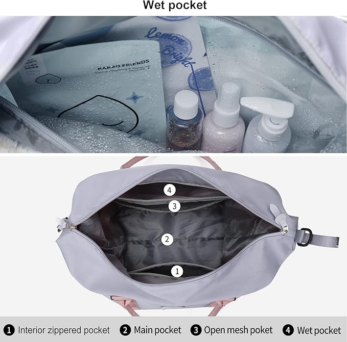 Travel Duffel Bag,Sports Tote Gym Bag,Shoulder Weekender Overnight Bag for Women