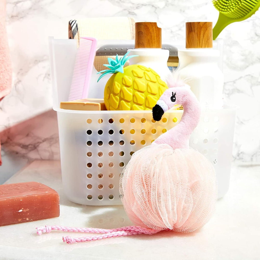 Juvale Pink Flamingo Loofah Bath Sponge Body Scrubber (3.5 x 11.5 in, 3 Pack)