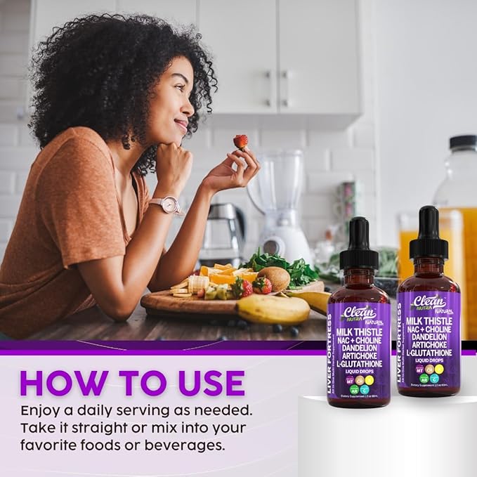 Clean Nutraceuticals Milk Thistle NAC Liver Cleanse Detox & Repair Supplement Liver Support Liquid Drops with Dandelion Extract, Artichoke, Chanca Piedra, Choline, L-Glutathione, Burdock, Schisandra