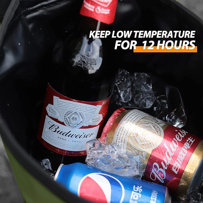 25cans Small Insulated Cooler Bag Backpack Waterproof Leak Proof Soft Sided Backpack Cooler Soft Bag for Camping Hiking Beach Travel Men Women 12 Hour Cooling