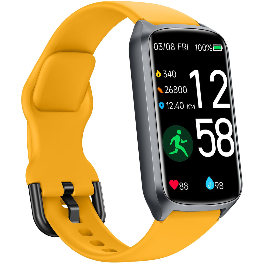 Amzhero Health Fitness Tracker with 24/7 Heart Rate, Blood Oxygen, Blood Pressure, Sleep Tracker, 5ATM Waterproof Activity Trackers with Step Tracker, Pedometer (S & L Bands Included)