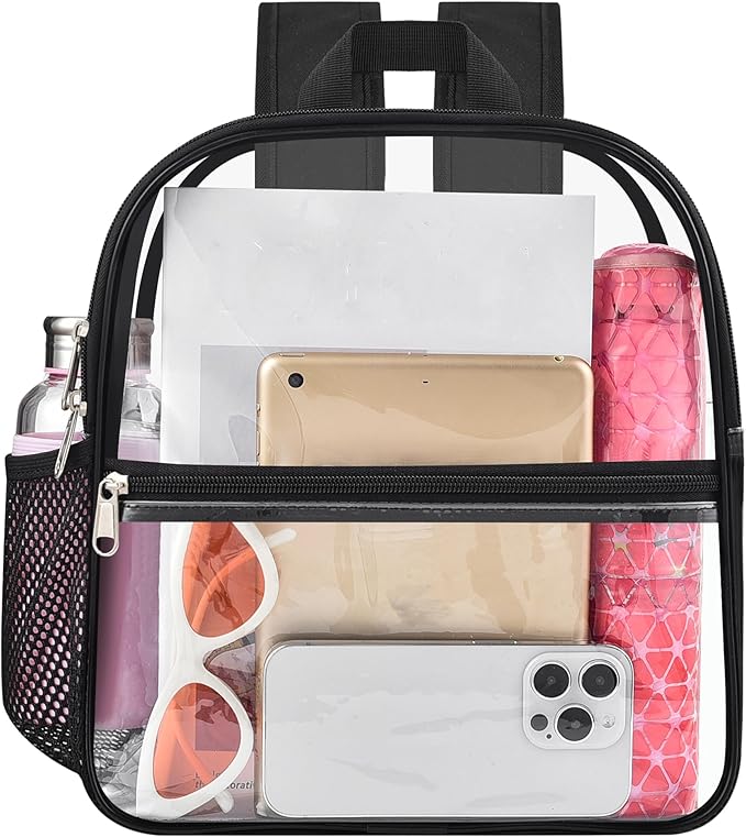 USPECLARE Clear Backpack for Stadium Approved 12×6×12, Water proof Clear Bag for Stadium Events and Concert Work Sport Event