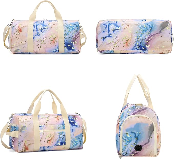 BLUBOON Sport Gym Duffle Bag for Women Girls Weekender Overnight Duffel Bag (Bronzing orange) 19.7"x9.5"x9.9"