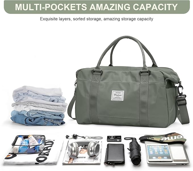 Travel Duffel Bag,Sports Tote Gym Bag,Shoulder Weekender Overnight Bag for Women