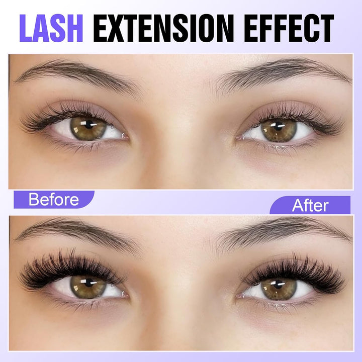 80D Full Volume Eyelash Clusters Kit | DIY Lash Extensions with Bond & Tweezers