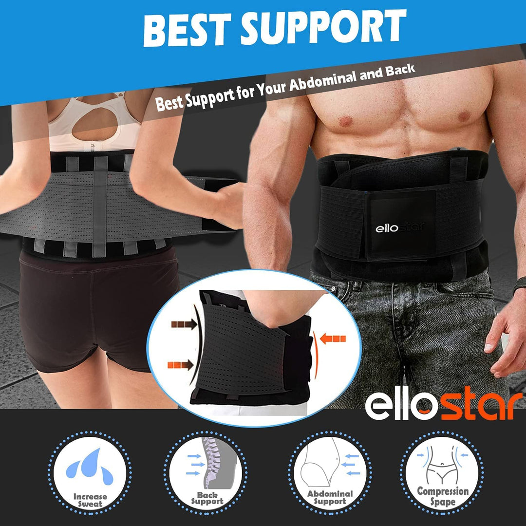 ellostar Women's Waist Trainer: Sweat Band for Belly Fat, Tummy Control, Back Support, Workout Shapewear, Weight Loss Aid X-Large, Black