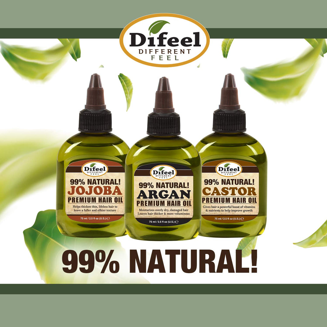 Difeel Hemp 99% Natural Hemp Hair Oil - Strengthen 2.5 ounce (Pack of 3)
