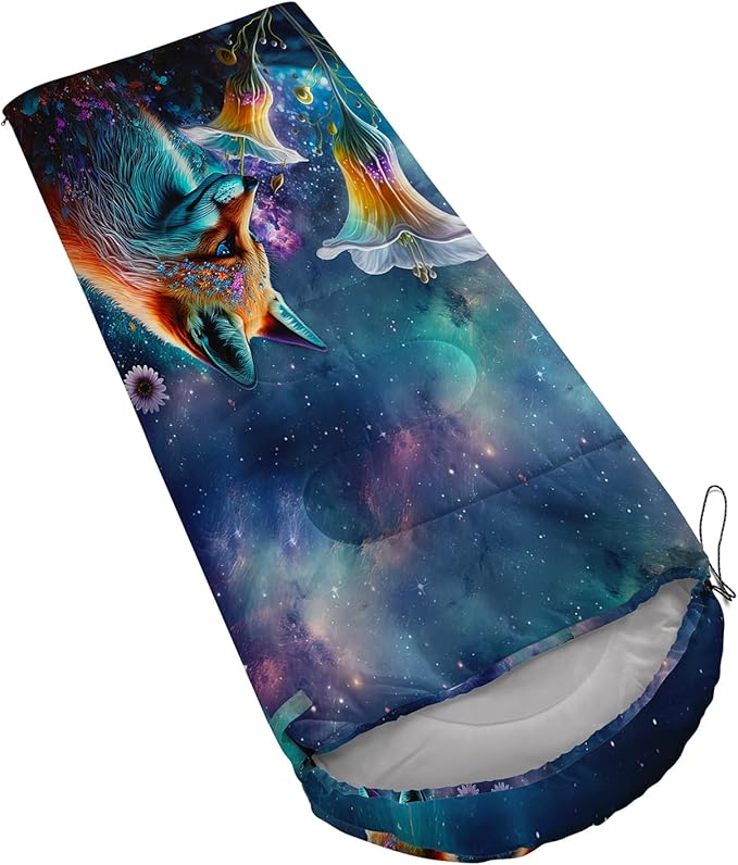 AILONEN Kids Floral Cat Camping Sleeping Bags,Lightweight & Waterproof,3 Season Warm & Cool Weather,Kawaii Kitten Sleeping Bags for Girls Adults,Travelling,Outdoors